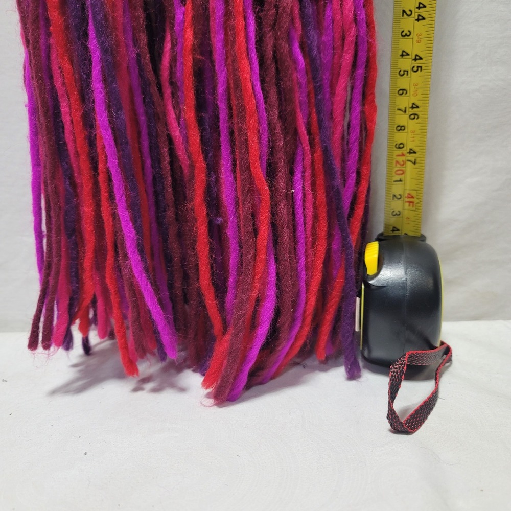 Mixit Striped Knit Scarf Fringe Acrylic Purple Red Pink One Size - Picture 4 of 4